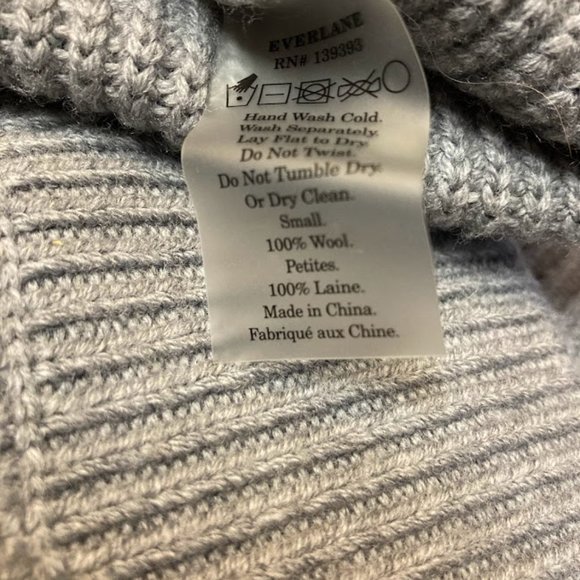 Everlane Chunky Knit Wool Cardigan Sweater Gray Women's Size S Small - Picture 6 of 6